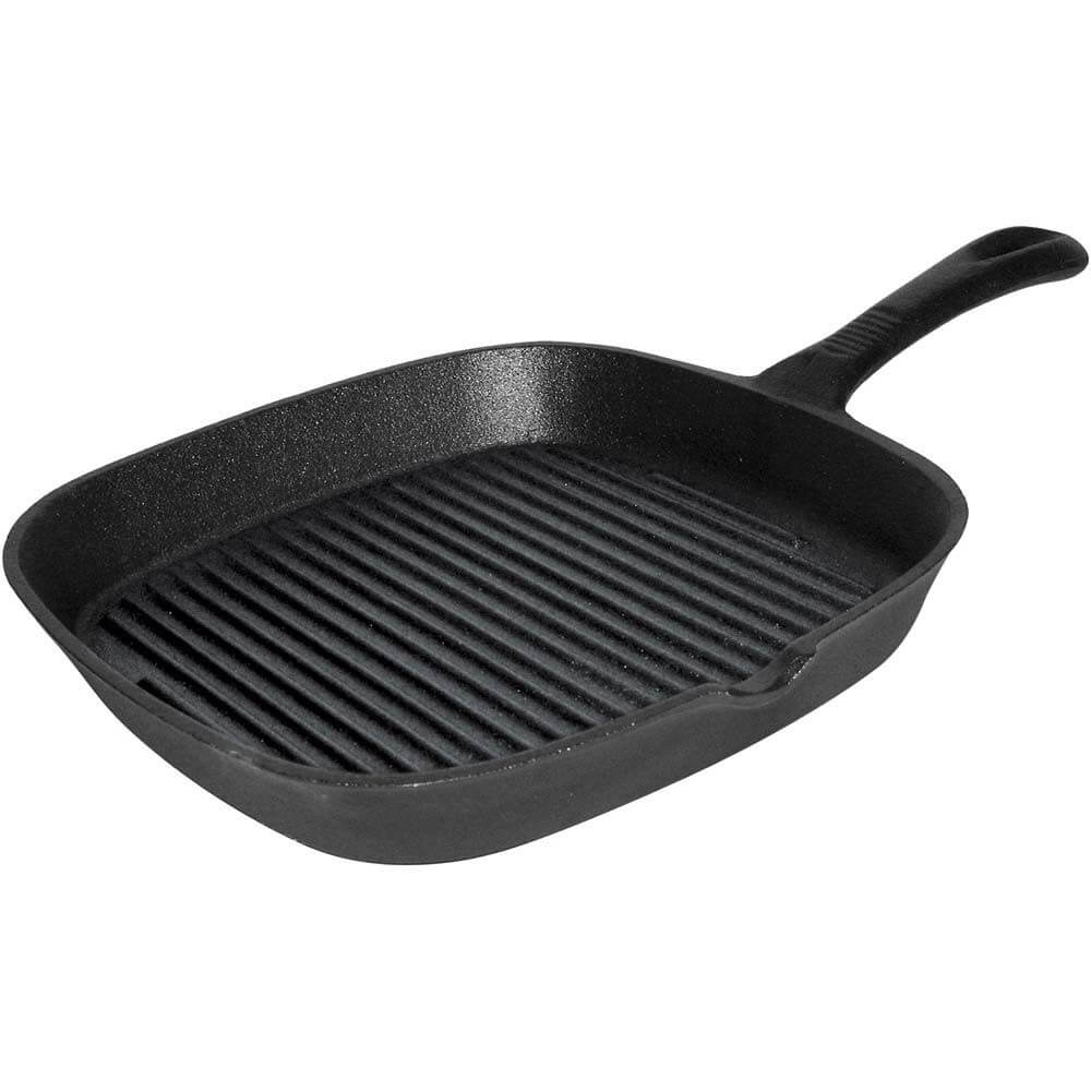 patelnia żeliwna, ryflowana, 240x240 mm