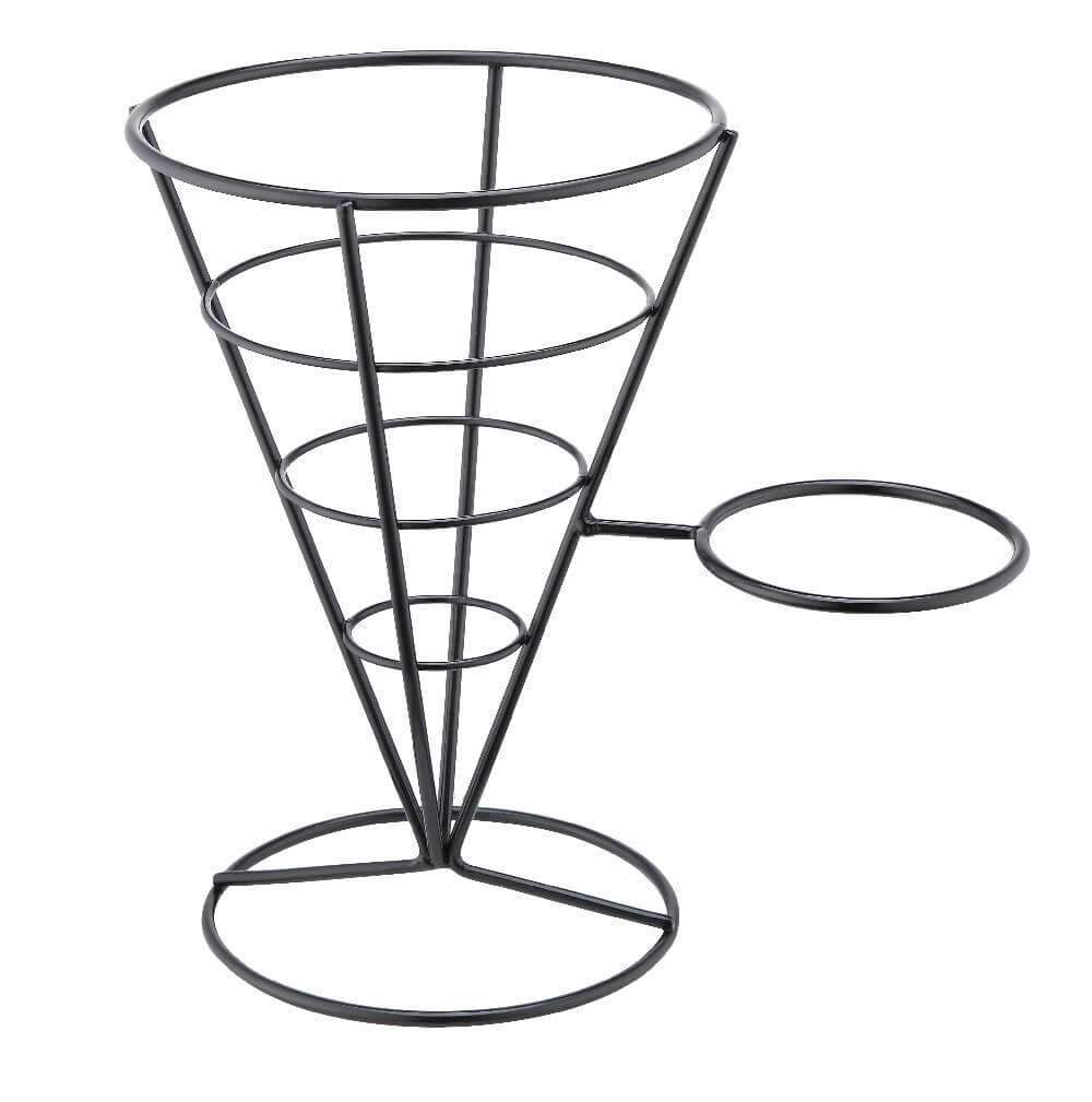 stojak na frytki czarny z uchwytem 319042