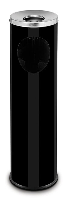 kosz na śmieci z popielniczka, czarny, V 15 l