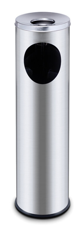 kosz na śmieci z popielniczka, satynowy, V 15 l