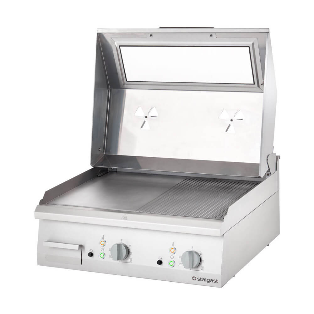 płyta grillowa elektryczna, nastawna, gładko-ryflowana, z pokrywą, 8.1 kW 13