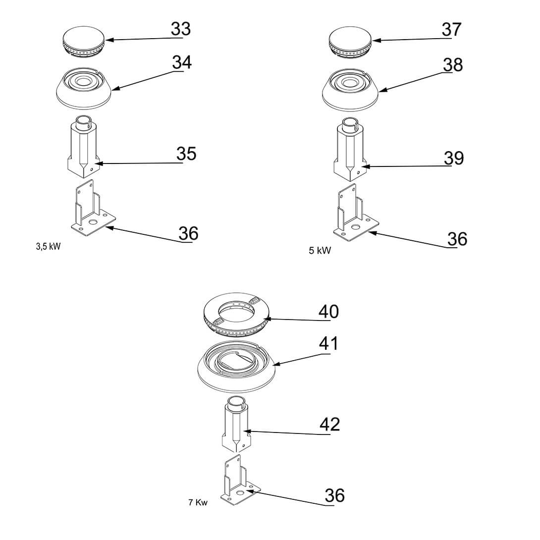 kuchnia gazowa, 4-palnikowa, nastawna, 20.5 kW, G20 18