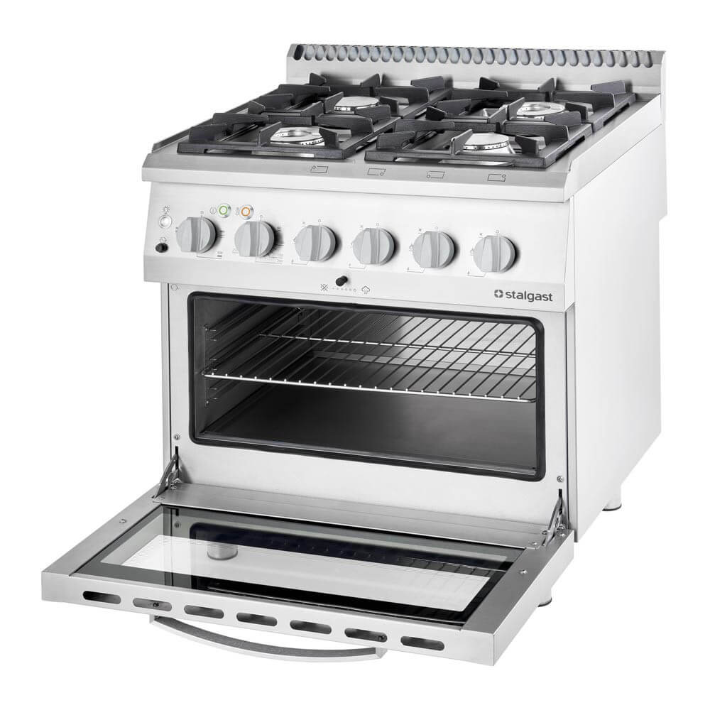 kuchnia gazowa z piekarnikiem elektrycznym, 4-palnikowa, P 20.5+7 kW, U G20 21