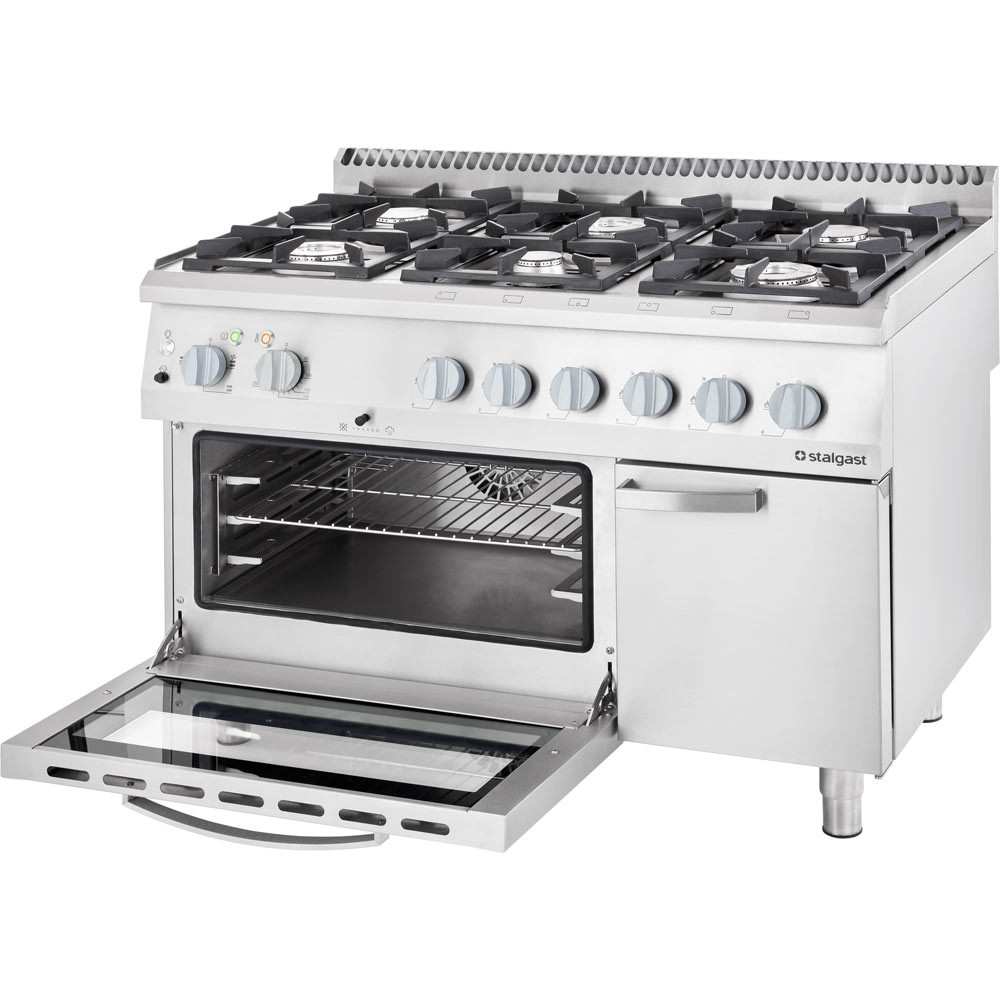 kuchnia gazowa, 6-palnikowa z piekarnikiem elektrycznym, 32.5+7 kW, G20 21