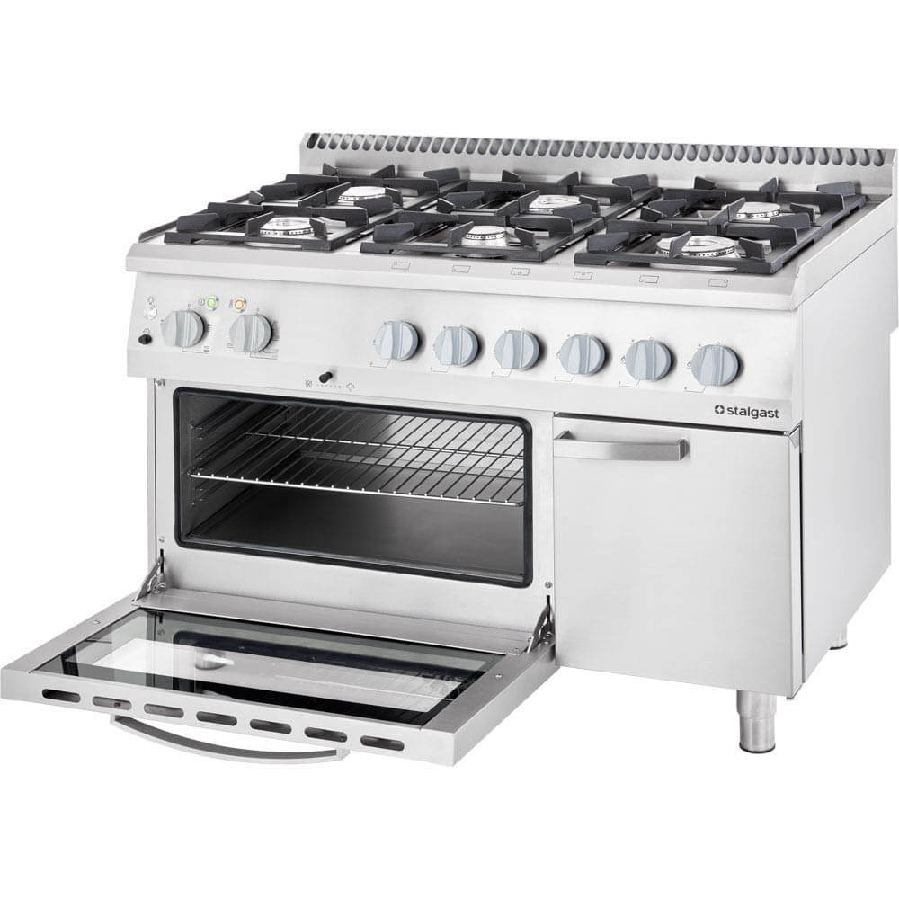 kuchnia gazowa, 6-palnikowa z piekarnikiem elektrycznym, 36.5+7 kW, G30 21