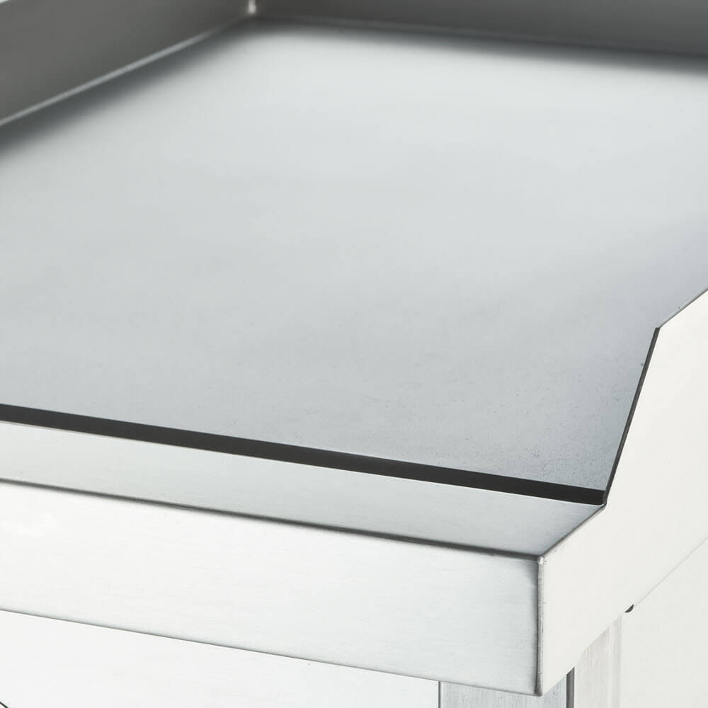 płyta grillowa gazowa, gładka, 13 kW, G20, chrom 1