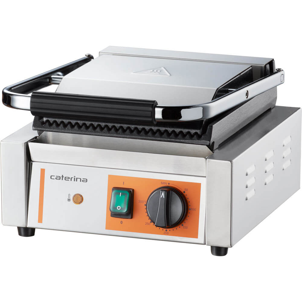 kontakt grill pojedynczy, ryflowany, Caterina, P 1.8 kW 1
