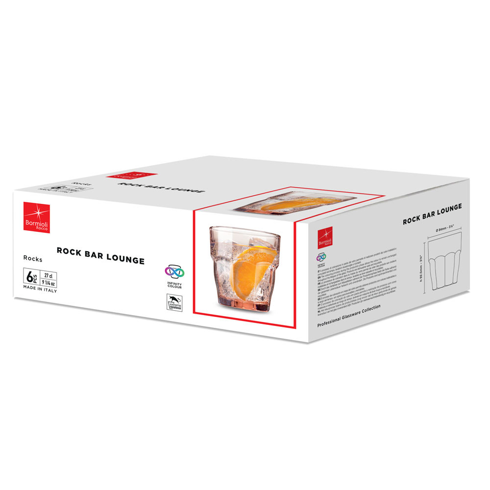 szklanka niska, peach, Rock Bar, V 270 ml 1