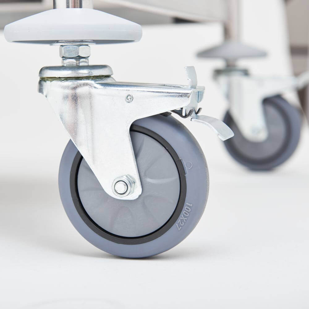 wózek kelnerski ze stali nierdzewnej bez rączek, skręcany, 2-półkowy, płaski 2