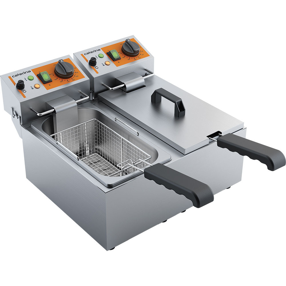 frytownica elektryczna, 2-komorowa, Caterina, V 2x3.5 l, P 4 kW 2