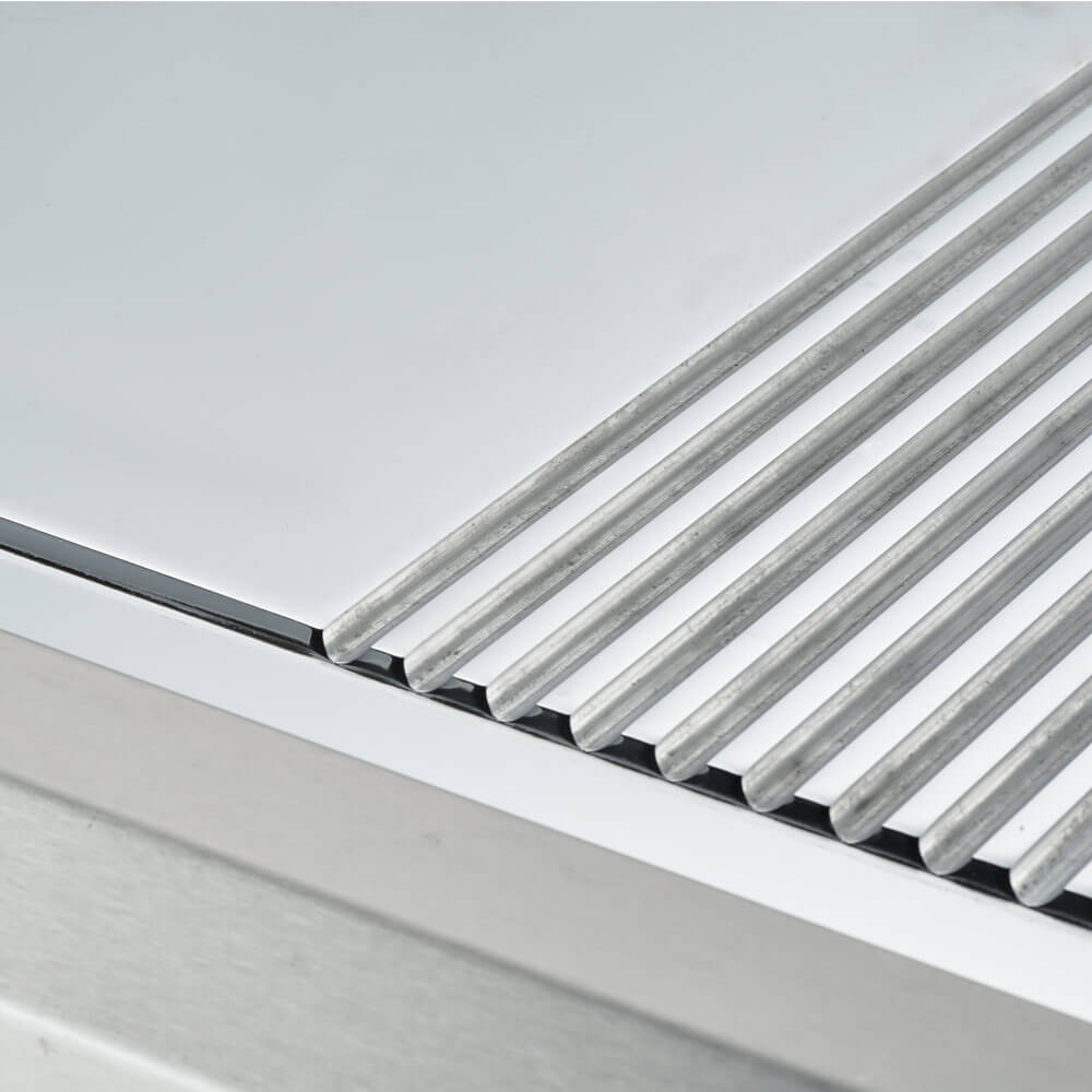 płyta grillowa elektryczna, chromowana, gładko-ryflowana, P 8.1 kW, U 400 V 3