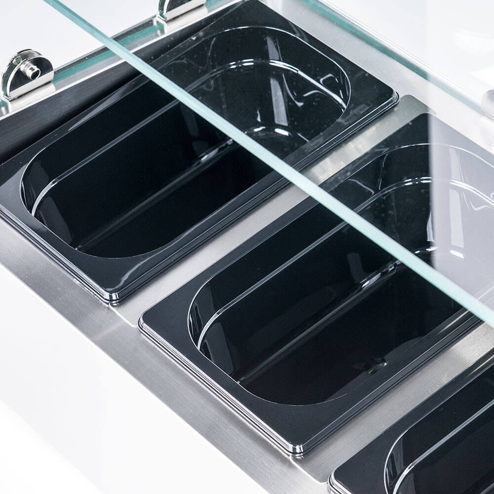 witryna chłodnicza nastawna 7xGN 1/4 1600x335x435 mm z szybą 4