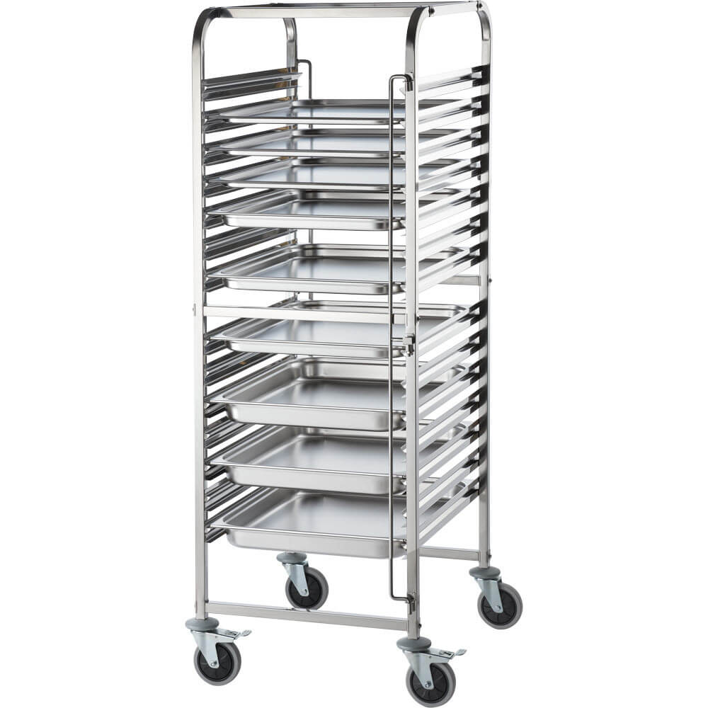 wózek transportowy ze stali nierdzewnej, 14x GN 2/1 5