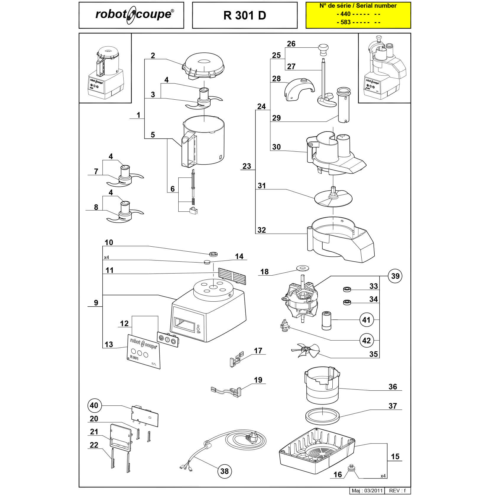 szatkownica+cutter R301 230V 650W 6